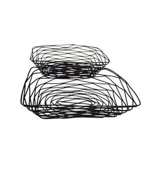 Artisan Metal Wire Basket Set Black Nesting Open Grid Tablecract collection Mode